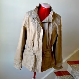 Eileen Fisher lightweight ruffle neck jacket-L